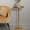 Tavolino alto in metallo dorato design moderno 41x80cm Doha Vendita