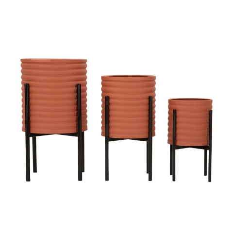 Set 3 portavasi moderni rotondi in metallo colorato Milly Tris Promozione