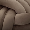 Pouf design intrecciato imbottito in velluto stile moderno Softy 