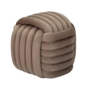 Pouf design intrecciato imbottito in velluto stile moderno Softy 