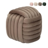 Pouf design intrecciato imbottito in velluto stile moderno Softy Sconti