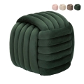 Pouf design intrecciato imbottito in velluto stile moderno Softy Promozione