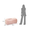 Panca pouf design moderno intrecciato in velluto 90x45x45cm Softy 