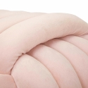 Panca pouf design moderno intrecciato in velluto 90x45x45cm Softy 