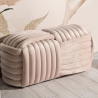 Panca pouf design moderno intrecciato in velluto 90x45x45cm Softy Saldi