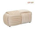 Panca pouf design moderno intrecciato in velluto 90x45x45cm Softy Promozione
