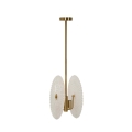 Lampadario in metallo dorato con paralumi in vetro decorato Glass Promozione