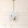 Lampadario in metallo dorato con paralumi in vetro decorato Glass Vendita