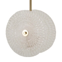 Lampadario in metallo dorato con paralumi in vetro decorato Glass Sconti