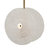 Lampadario in metallo dorato con paralumi in vetro decorato Glass Sconti