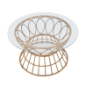 Tavolino rotondo da salotto in rattan e vetro 75x44,5cm Panama Circlce Offerta