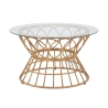Tavolino rotondo da salotto in rattan e vetro 75x44,5cm Panama Circlce Promozione