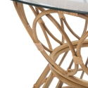 Tavolino rotondo da salotto in rattan e vetro 75x44,5cm Panama Circlce Sconti