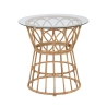 Tavolino rotondo in rattan con piano in vetro 50x50cm Panama Circle Promozione