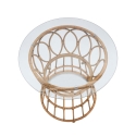 Tavolino rotondo in rattan con piano in vetro 50x50cm Panama Circle Offerta
