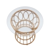 Tavolino rotondo in rattan con piano in vetro 50x50cm Panama Circle Offerta