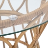 Tavolino rotondo in rattan con piano in vetro 50x50cm Panama Circle Saldi