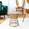 Tavolino rotondo in rattan con piano in vetro 50x50cm Panama Circle Vendita