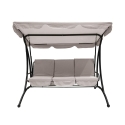 Dondolo da giardino 3 posti tetto parasole 230x120x165cm grigio Deluxe Vendita