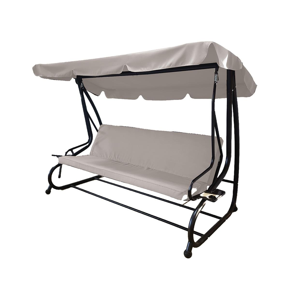 Dondolo da giardino 3 posti tetto parasole 230x120x165cm grigio Deluxe Promozione Dondolo da giardino 3 posti tetto parasole 230x120x165cm grigio Deluxe Promozione