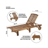 Lettino da giardino reclinabile in legno di acacia con ruote Bali Prezzo
