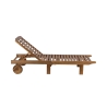 Lettino da giardino reclinabile in legno di acacia con ruote Bali Sconti