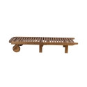 Lettino da giardino reclinabile in legno di acacia con ruote Bali Stock