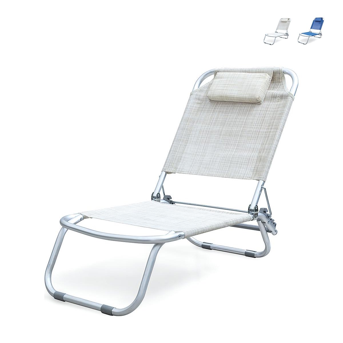 Spiaggina mare pieghevole con cuscino in alluminio Grecia Promozione Spiaggina mare pieghevole con cuscino in alluminio Grecia Promozione