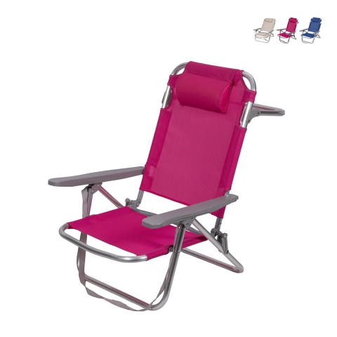 Spiaggina mare con cuscino e braccioli in alluminio Brasile Promozione