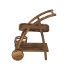 Carrello porta vivande due ripiani con ruote in legno di acacia Bali Offerta