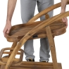 Carrello porta vivande due ripiani con ruote in legno di acacia Bali Sconti