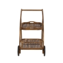 Carrello porta vivande due ripiani con ruote in legno di acacia Bali Saldi
