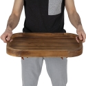 Carrello porta vivande due ripiani con ruote in legno di acacia Bali Catalogo