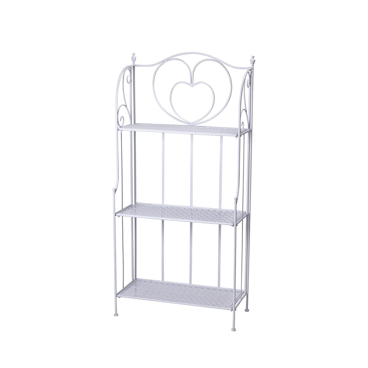 Scaffale 3 ripiani richiudibile in ferro 60,5x28xh.127cm bianco Karnel