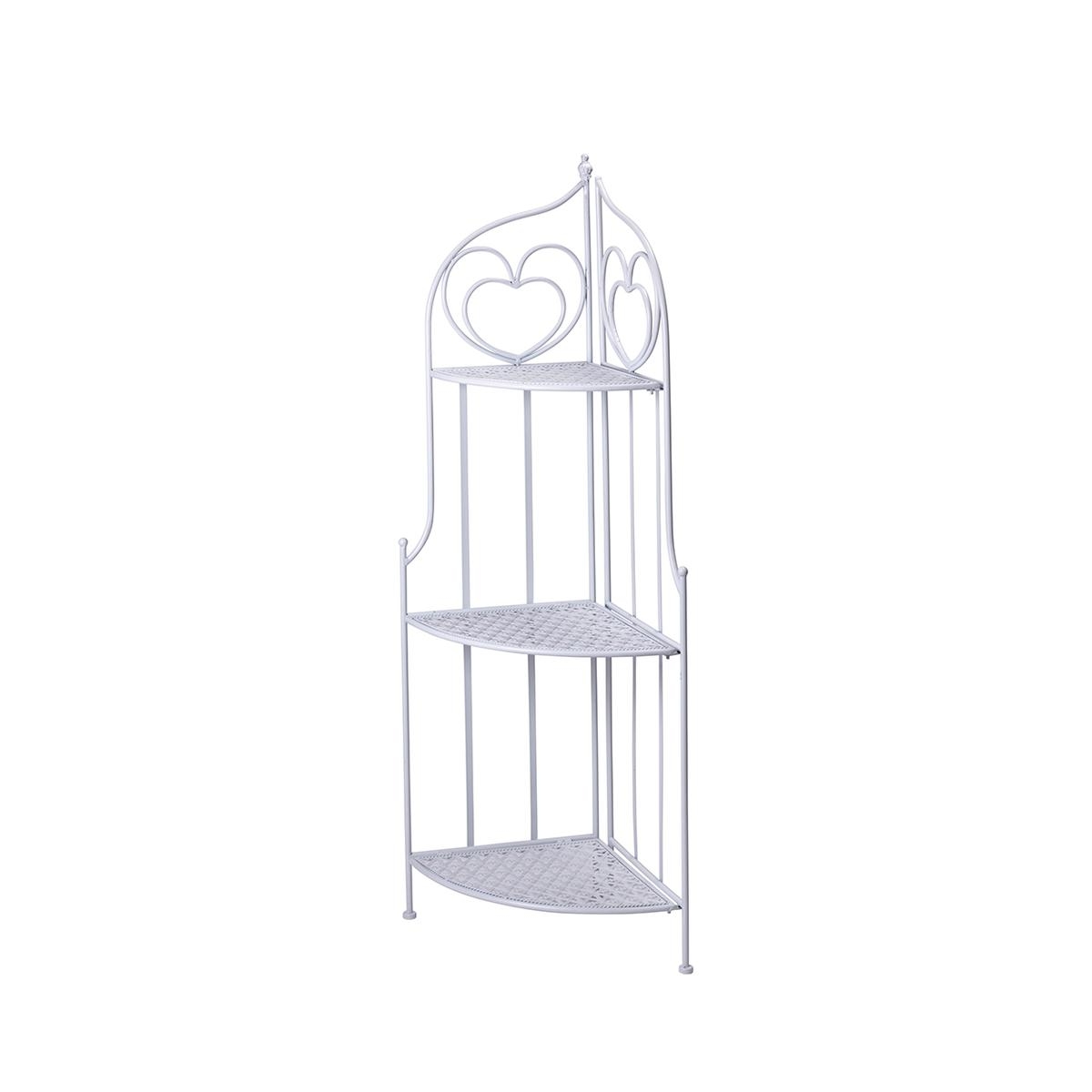 Angoliera 3 ripiani richiudibile in ferro 49x33xh.127cm bianco Veska Promozione Angoliera 3 ripiani richiudibile in ferro 49x33xh.127cm bianco Veska Promozione
