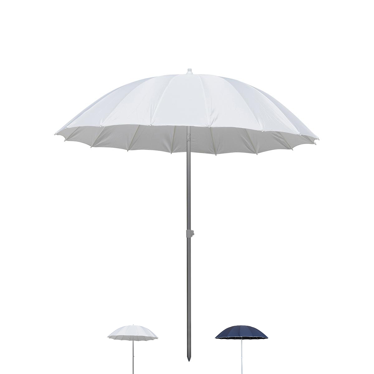 Ombrellone mare Ø2,4 m in alluminio 16 stecche inclinabile Shangai Promozione Ombrellone mare Ø2,4 m in alluminio 16 stecche inclinabile Shangai Promozione