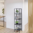 Scaffale da esterno slim 4 ripiani in ferro battuto richiudibile Nuvia Vendita