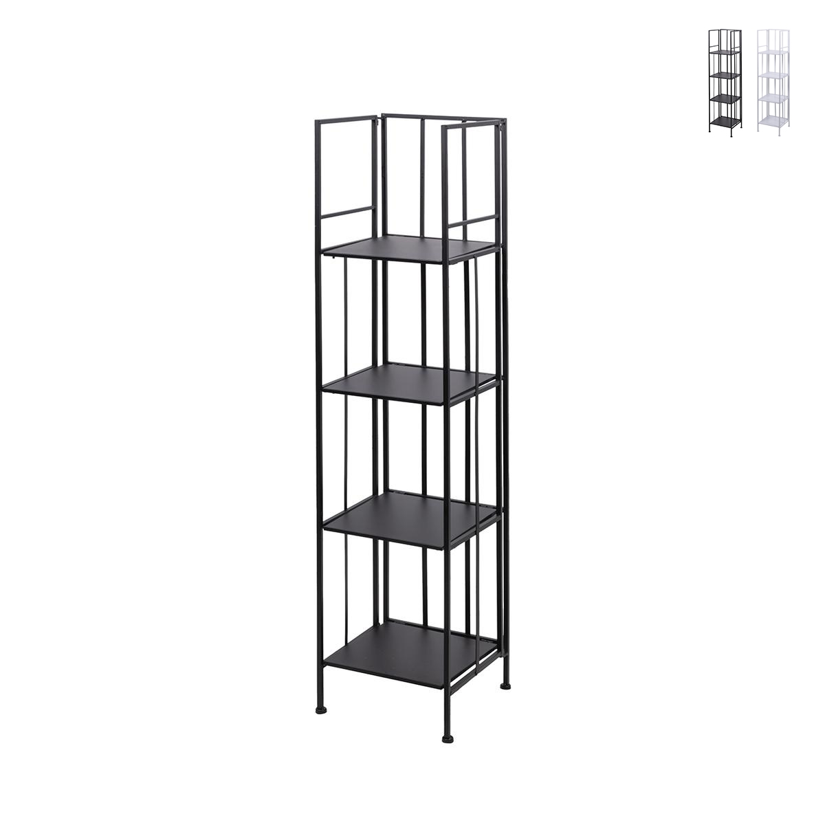 Scaffale da esterno slim 4 ripiani in ferro battuto richiudibile Nuvia