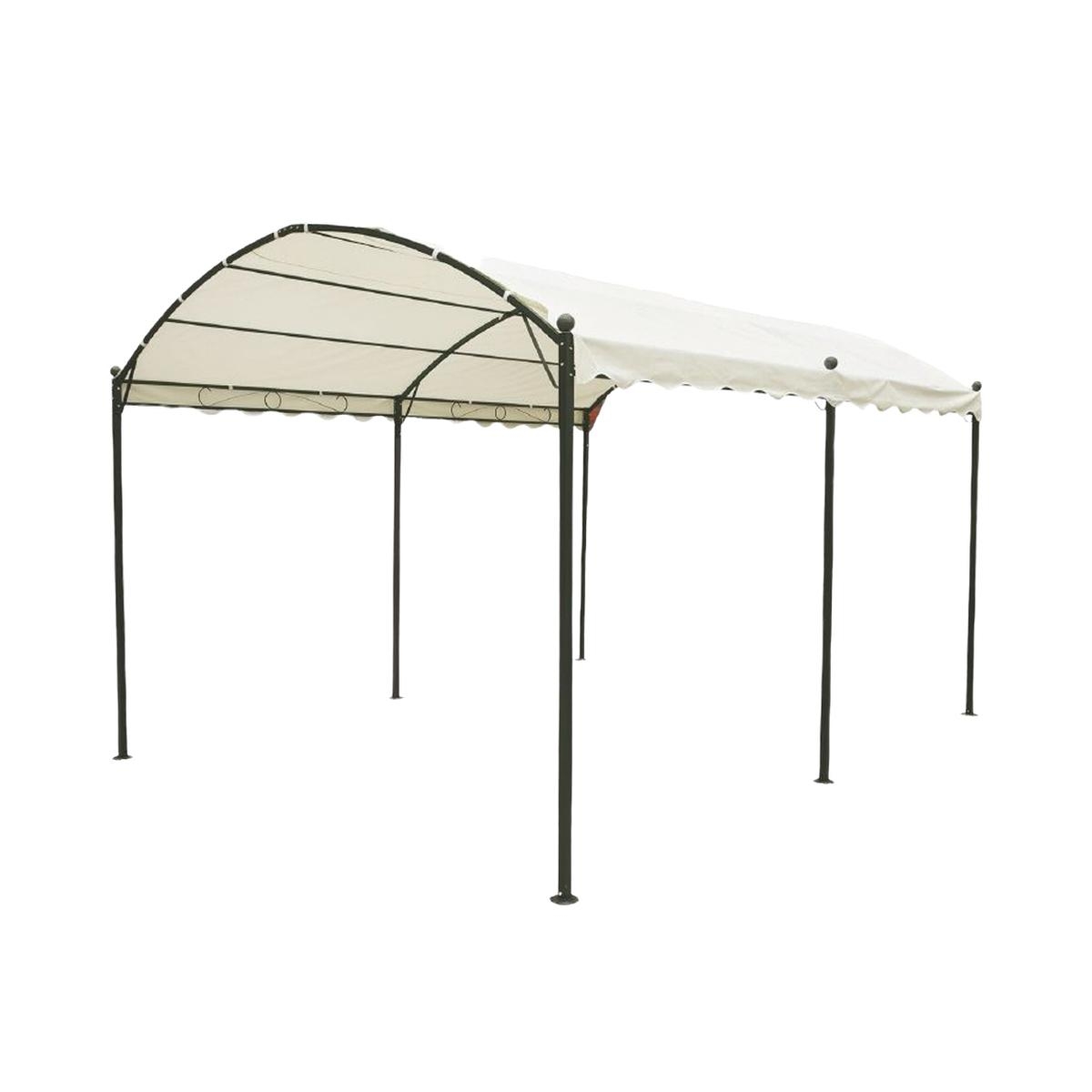 Gazebo tunnel idrorepellente 3x4m ferro 6 pali ecrù Lomek