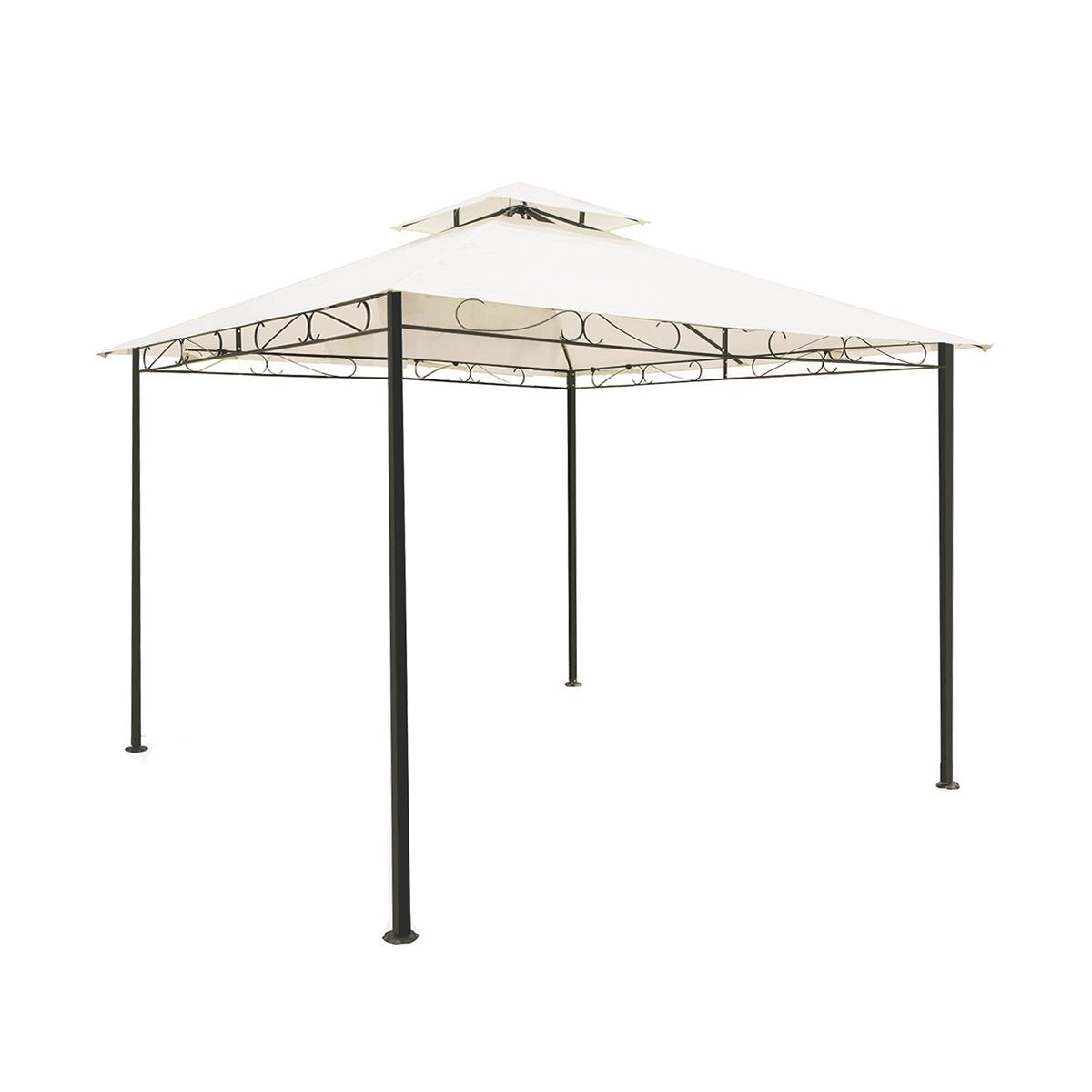 Gazebo da giardino 3x3m con copertura poliestere idrorepellente Sahara