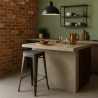 sgabello alto da bar vintage industriale top legno h78cm brush up Acquisto