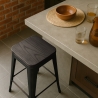 sgabello alto da bar vintage industriale top legno h78cm brush up 
