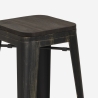 sgabello alto da bar vintage industriale top legno h78cm brush up 