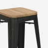 sgabello alto da bar vintage industriale top legno h78cm brush up