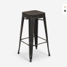 sgabello alto da bar vintage industriale top legno h78cm brush up Prezzo