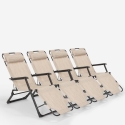 4 Sedie sdraio spiaggia giardino pieghevole multiposizione Emily Lux Zero Gravity 