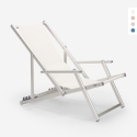 Sedia sdraio mare spiaggia braccioli alluminio pieghevole Riccione Gold Lux