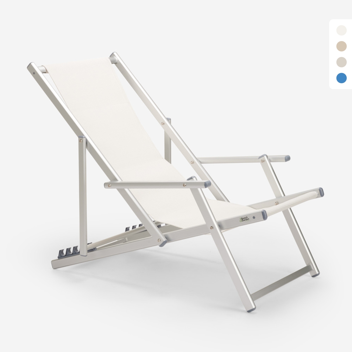 Sedia sdraio mare spiaggia braccioli alluminio pieghevole Riccione Gold Lux