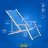 2 Sedie sdraio mare spiaggia braccioli alluminio pieghevole Riccione Gold Lux
