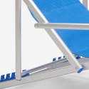 2 Sedie sdraio mare spiaggia braccioli alluminio pieghevole Riccione Gold Lux